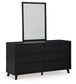 Danziar Queen Panel Headboard with Mirrored Dresser