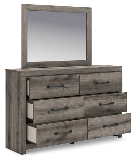 Graystorm Twin Panel Bed with Storage with Mirrored Dresser, Chest and Nightstand