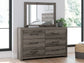 Graystorm Twin Panel Bed with Storage with Mirrored Dresser and Nightstand