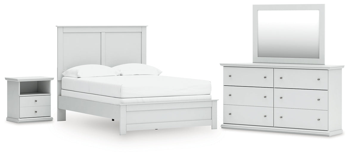 Bostwick Shoals Full Panel Bed with Mirrored Dresser and Nightstand