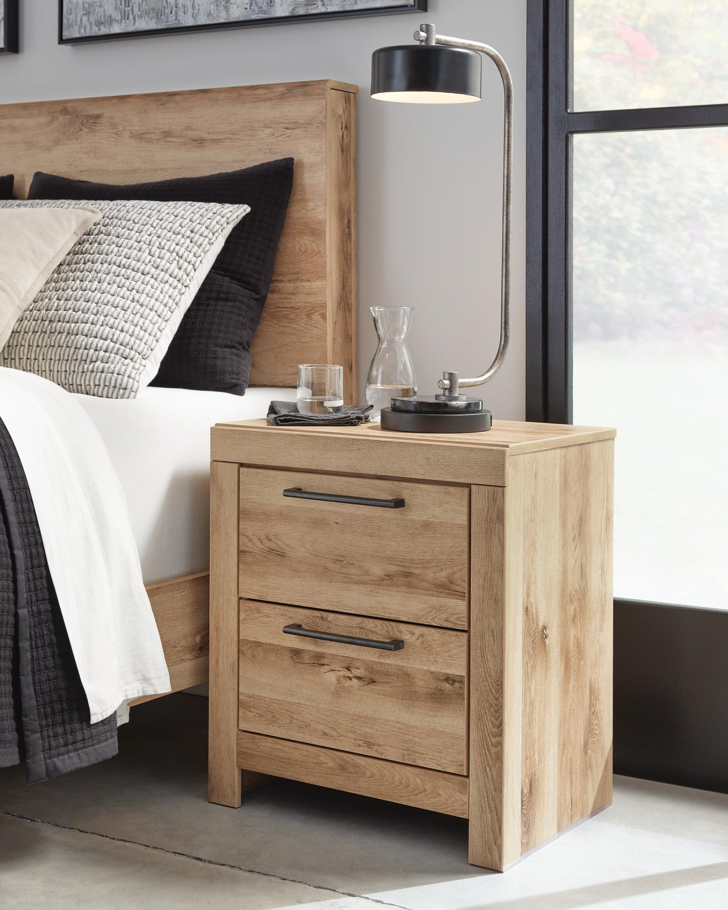 Hyanna Queen Panel Bed, Dresser, Mirror and Nightstand