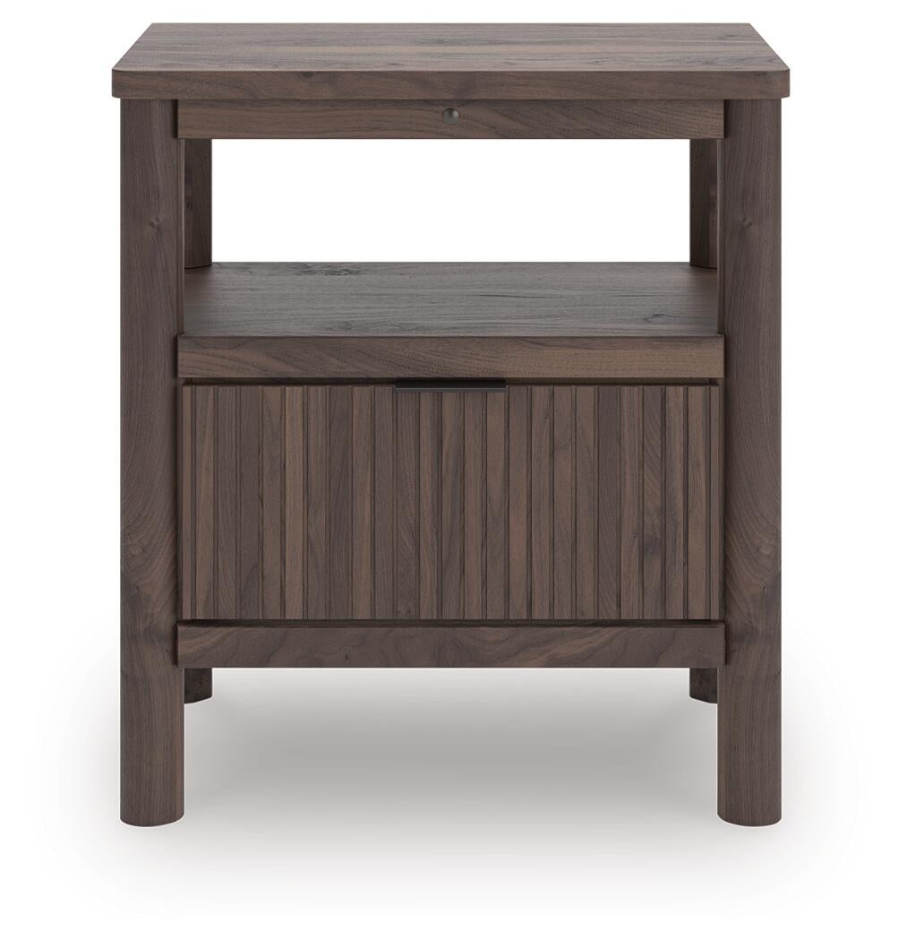 Pamytta Twin Upholstered Panel Bed, Dresser, Mirror, Chest and Nightstand