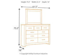 Load image into Gallery viewer, Brinxton King/California King Panel Headboard with Mirrored Dresser and 2 Nightstands
