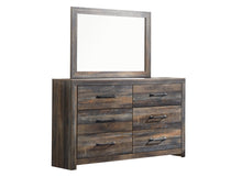 Load image into Gallery viewer, Drystan Queen Bookcase Bed with 2 Storage Drawers with Mirrored Dresser and 2 Nightstands
