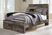 Load image into Gallery viewer, Derekson Full Panel Bed with 2 Storage Drawers with Mirrored Dresser
