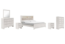 Load image into Gallery viewer, Altyra King Panel Bookcase Bed with Mirrored Dresser, Chest and 2 Nightstands
