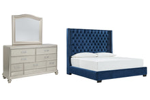 Load image into Gallery viewer, Coralayne Queen Upholstered Bed with Mirrored Dresser
