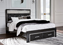 Load image into Gallery viewer, Kaydell Queen Upholstered Panel Storage Platform Bed with Mirrored Dresser, Chest and 2 Nightstands
