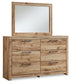 Hyanna Twin Panel Bed with Mirrored Dresser and Nightstand