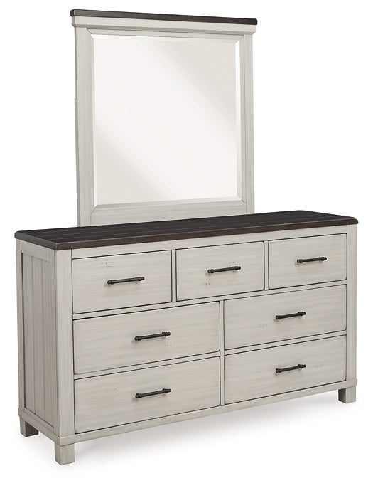 Darborn Queen Panel Bed with Mirrored Dresser, Chest and 2 Nightstands